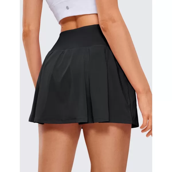 CRZ YOGA Pleated Tennis Skorts Skirts for Women with Pockets 1315  High Waisted Golf Skirts Workout Casual SkirtsBlack