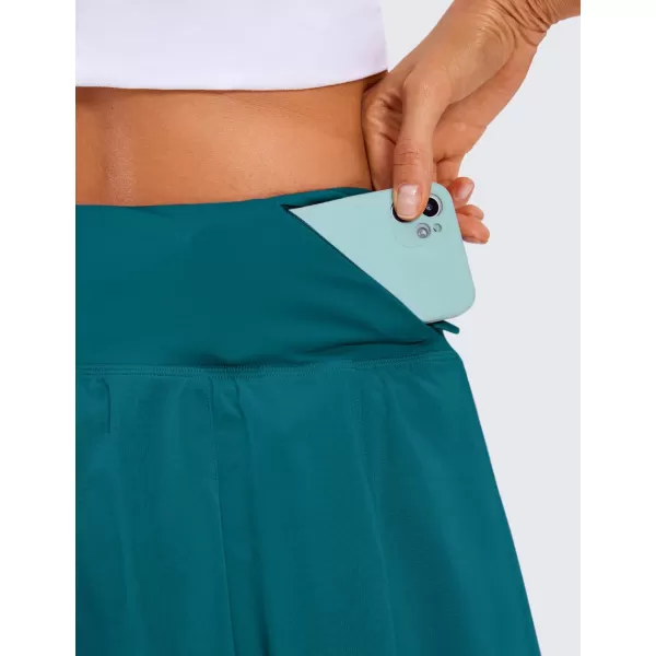 CRZ YOGA Pleated Tennis Skorts Skirts for Women with Pockets 1315  High Waisted Golf Skirts Workout Casual SkirtsBorealis Green