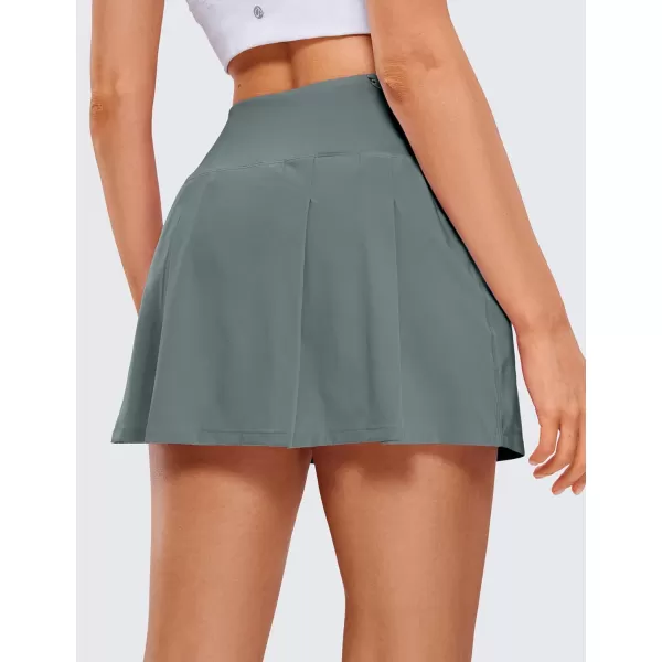 CRZ YOGA Pleated Tennis Skorts Skirts for Women with Pockets 1315  High Waisted Golf Skirts Workout Casual SkirtsGrey Sage