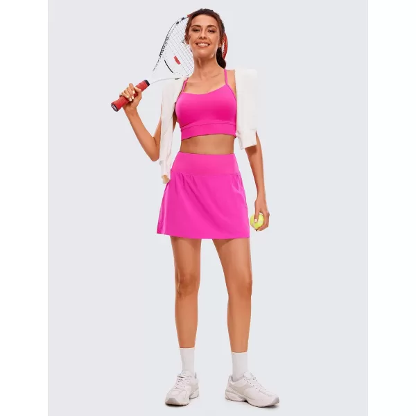 CRZ YOGA Pleated Tennis Skorts Skirts for Women with Pockets 1315  High Waisted Golf Skirts Workout Casual SkirtsHibiscus Purple