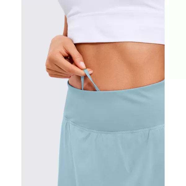 CRZ YOGA Pleated Tennis Skorts Skirts for Women with Pockets 1315  High Waisted Golf Skirts Workout Casual SkirtsLight Grayish Blue