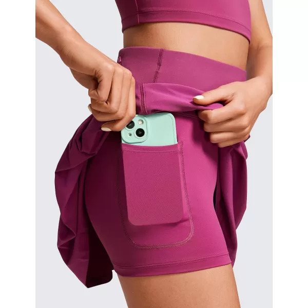 CRZ YOGA Pleated Tennis Skorts Skirts for Women with Pockets 1315  High Waisted Golf Skirts Workout Casual SkirtsMagenta Purple