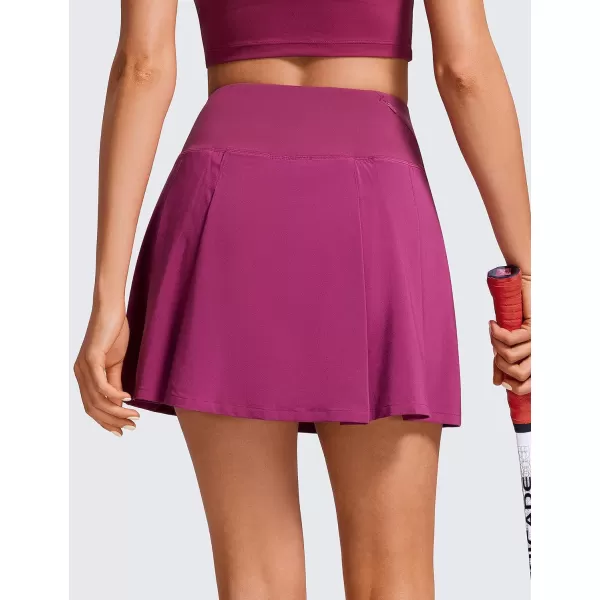 CRZ YOGA Pleated Tennis Skorts Skirts for Women with Pockets 1315  High Waisted Golf Skirts Workout Casual SkirtsMagenta Purple