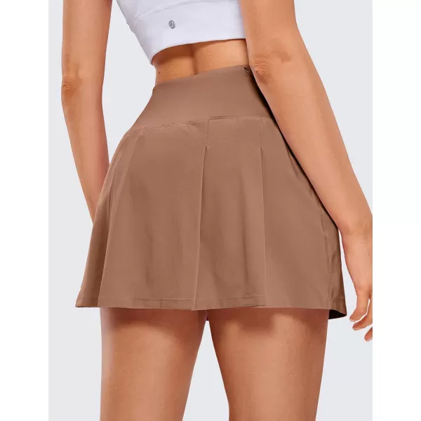 CRZ YOGA Pleated Tennis Skorts Skirts for Women with Pockets 1315  High Waisted Golf Skirts Workout Casual SkirtsMocha Mousse