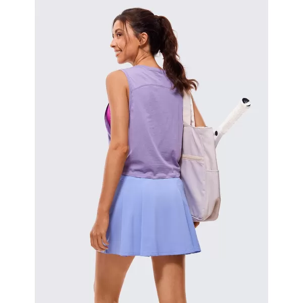 CRZ YOGA Pleated Tennis Skorts Skirts for Women with Pockets 1315  High Waisted Golf Skirts Workout Casual SkirtsPeriwinkle Purple