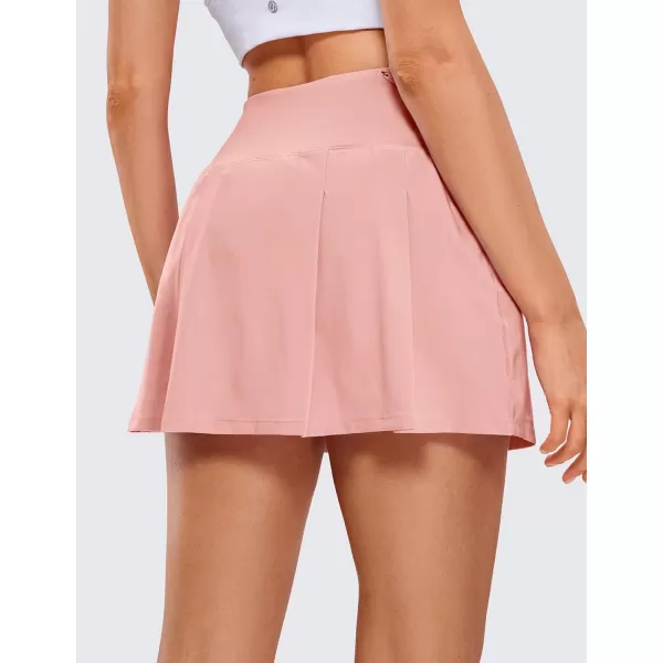 CRZ YOGA Pleated Tennis Skorts Skirts for Women with Pockets 1315  High Waisted Golf Skirts Workout Casual SkirtsPuff Pink