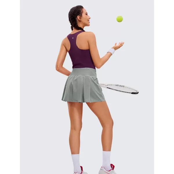 CRZ YOGA Pleated Tennis Skorts Skirts for Women with Pockets 1315  High Waisted Golf Skirts Workout Casual SkirtsSterling