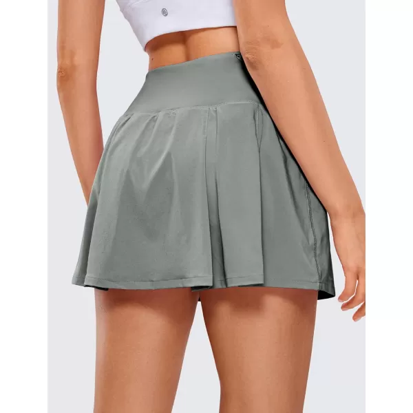 CRZ YOGA Pleated Tennis Skorts Skirts for Women with Pockets 1315  High Waisted Golf Skirts Workout Casual SkirtsSterling