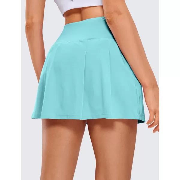 CRZ YOGA Pleated Tennis Skorts Skirts for Women with Pockets 1315  High Waisted Golf Skirts Workout Casual SkirtsTurquoise