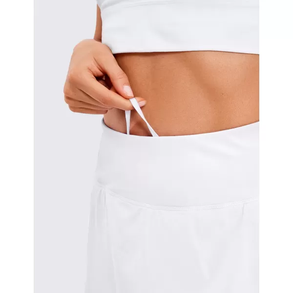 CRZ YOGA Pleated Tennis Skorts Skirts for Women with Pockets 1315  High Waisted Golf Skirts Workout Casual SkirtsWhite