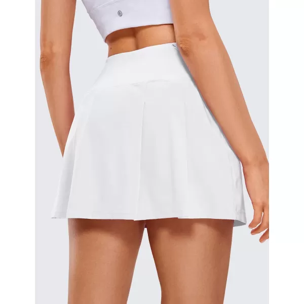 CRZ YOGA Pleated Tennis Skorts Skirts for Women with Pockets 1315  High Waisted Golf Skirts Workout Casual SkirtsWhite