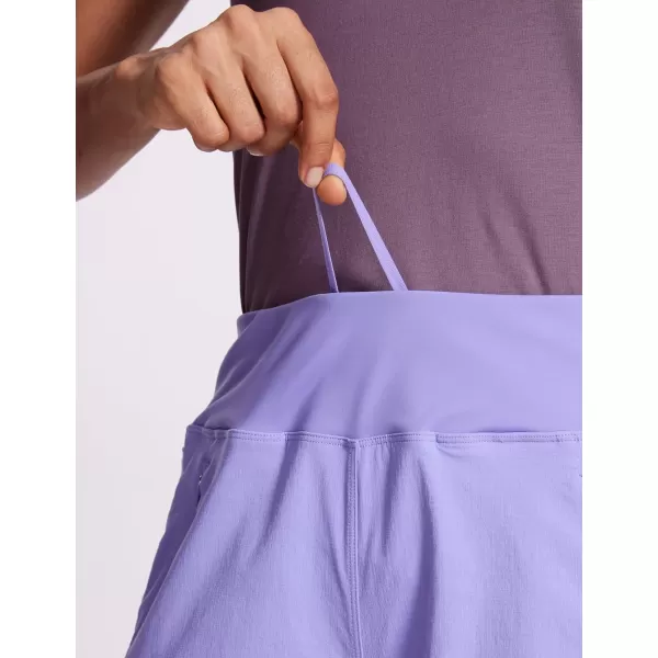 CRZ YOGA Womens Lightweight Mid Rise Hiking Shorts 4  Stretch Athletic Summer Travel Outdoor Golf Shorts Zip PocketsDark Lavender Purple