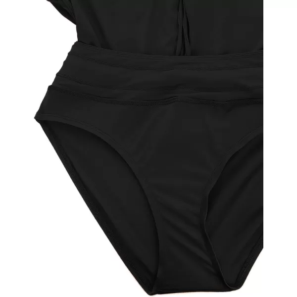 CRZ YOGA Womens Swim Shorts 3  High Waisted Quick Dry Beach Board Shorts Swimwear Bottoms Bathing Shorts with LinerBlack