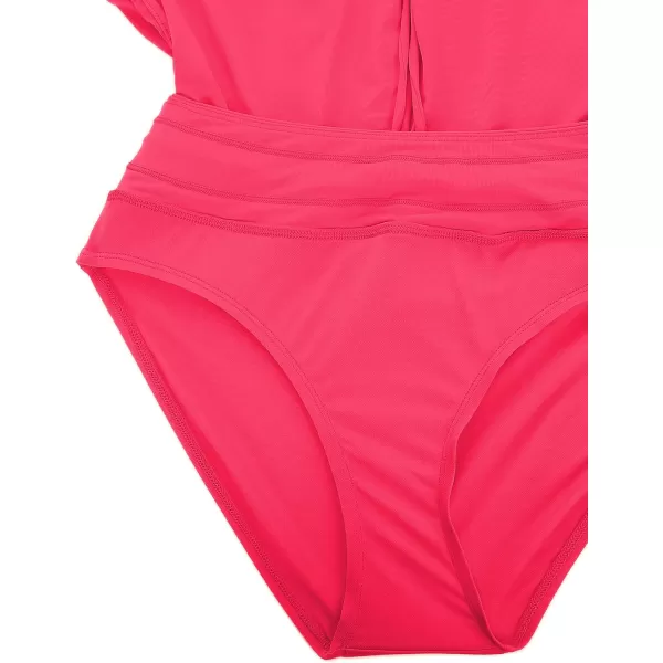 CRZ YOGA Womens Swim Shorts 3  High Waisted Quick Dry Beach Board Shorts Swimwear Bottoms Bathing Shorts with LinerMagenta