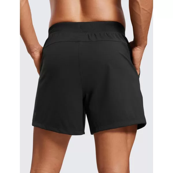 CRZ YOGA Mens FourWay Stretch Workout Shorts  5 Soft Durable Casual Athletic Shorts with Pocket Gym Running HikingBlack