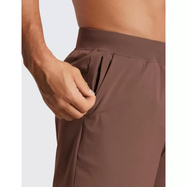 CRZ YOGA Mens FourWay Stretch Workout Shorts  5 Soft Durable Casual Athletic Shorts with Pocket Gym Running HikingCoffee Brown