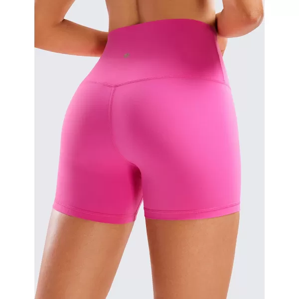 CRZ YOGA Womens ButterLuxe Biker Shorts 4 Inches  High Waisted Workout Running Volleyball Spandex Yoga ShortsNeon Light Purple