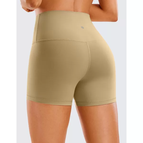 CRZ YOGA Womens ButterLuxe Biker Shorts 4 Inches  High Waisted Workout Running Volleyball Spandex Yoga ShortsSoul Brown