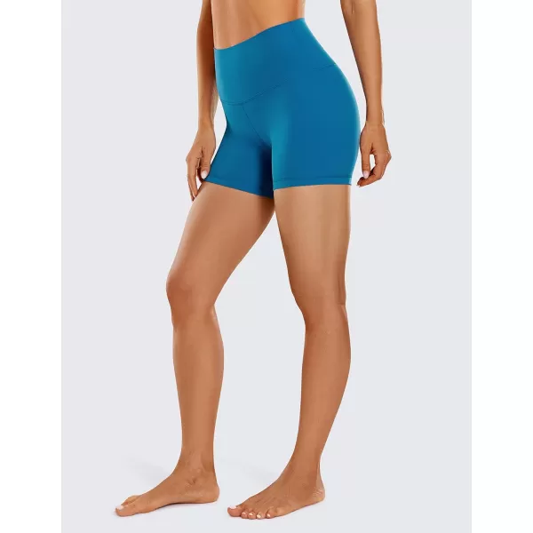 CRZ YOGA Womens ButterLuxe Biker Shorts 4 Inches  High Waisted Workout Running Volleyball Spandex Yoga ShortsSupersonic Blue