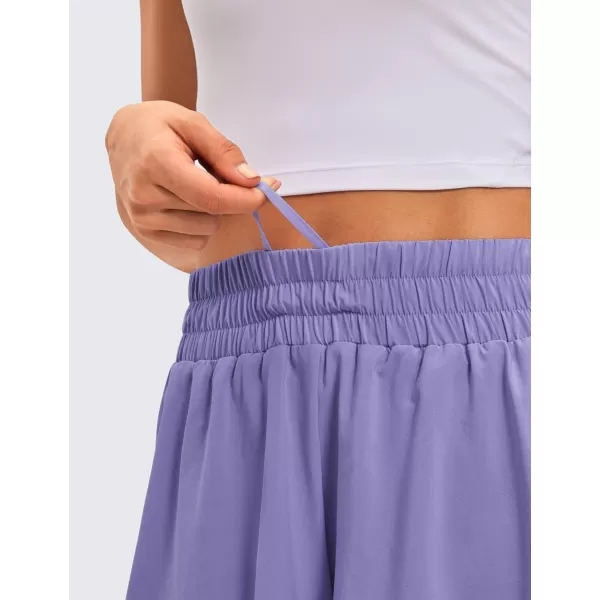 CRZ YOGA 2 in 1 Flowy Running Shorts for Women High Waisted Quick Dry Athletic Gym Lounge Workout Shorts Cute Tennis SkirtsDark Lavender Purple