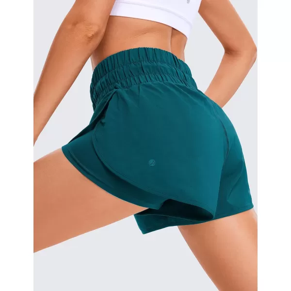 CRZ YOGA 2 in 1 High Waisted Running Shorts for Women 3  Split Breathable Athletic Tennis Gym Workout Shorts with PocketsBorealis Green