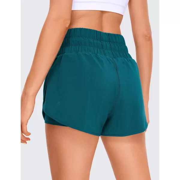 CRZ YOGA 2 in 1 High Waisted Running Shorts for Women 3  Split Breathable Athletic Tennis Gym Workout Shorts with PocketsBorealis Green