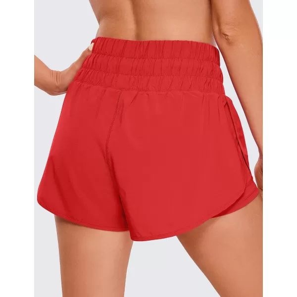 CRZ YOGA 2 in 1 High Waisted Running Shorts for Women 3  Split Breathable Athletic Tennis Gym Workout Shorts with PocketsDark Red