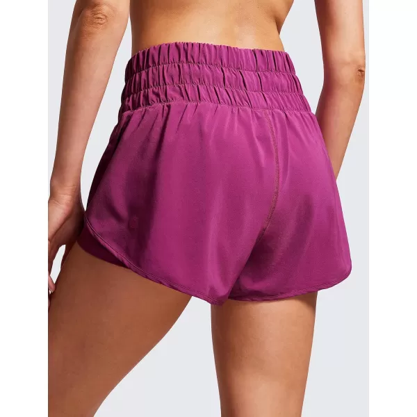 CRZ YOGA 2 in 1 High Waisted Running Shorts for Women 3  Split Breathable Athletic Tennis Gym Workout Shorts with PocketsMagenta Purple