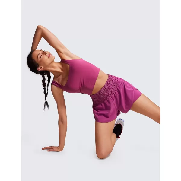 CRZ YOGA 2 in 1 High Waisted Running Shorts for Women 3  Split Breathable Athletic Tennis Gym Workout Shorts with PocketsMagenta Purple