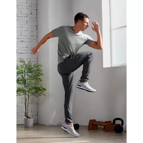 CRZ YOGA 4Way Stretch Athletic Pants for Men 30 Workout Lounge Casual Work Jogger Pants with Zip PocketInk Gray