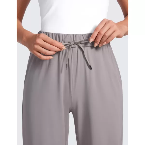 CRZ YOGA 4Way Stretch Casual Pants for Womens 305 Straight Wide Leg Work Pants with PocketsDark Chrome