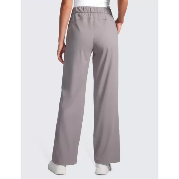 CRZ YOGA 4Way Stretch Casual Pants for Womens 305 Straight Wide Leg Work Pants with PocketsDark Chrome