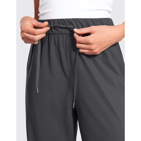 CRZ YOGA 4Way Stretch Casual Pants for Womens 305 Straight Wide Leg Work Pants with PocketsInk Gray