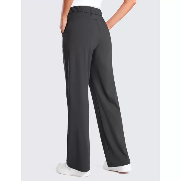 CRZ YOGA 4Way Stretch Casual Pants for Womens 305 Straight Wide Leg Work Pants with PocketsInk Gray