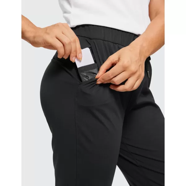 CRZ YOGA 4Way Stretch Full Length Golf Pants for Women Tall 31  Travel Sweatpants Workout Trousers with PocketsBlack