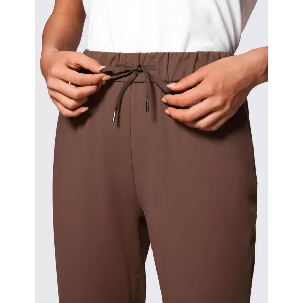 CRZ YOGA 4Way Stretch Full Length Golf Pants for Women Tall 31  Travel Sweatpants Workout Trousers with PocketsCoffee Brown