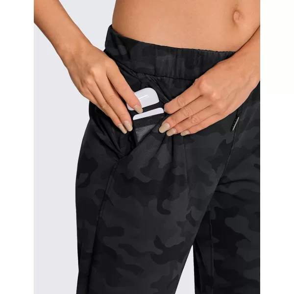 CRZ YOGA 4Way Stretch Full Length Golf Pants for Women Tall 31  Travel Sweatpants Workout Trousers with PocketsDark Grey Camouflage