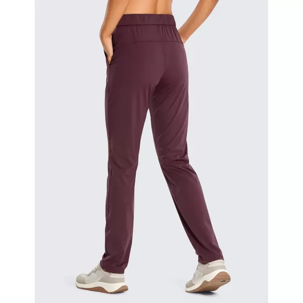 CRZ YOGA 4Way Stretch Full Length Golf Pants for Women Tall 31  Travel Sweatpants Workout Trousers with PocketsDark Russet