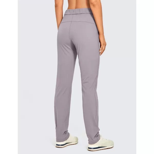 CRZ YOGA 4Way Stretch Full Length Golf Pants for Women Tall 31  Travel Sweatpants Workout Trousers with PocketsGull Gray