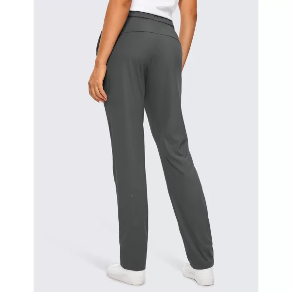 CRZ YOGA 4Way Stretch Full Length Golf Pants for Women Tall 31  Travel Sweatpants Workout Trousers with PocketsMysterious Grey