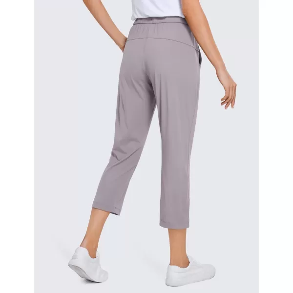 CRZ YOGA 4Way Stretch Golf Capri Pants for Women 23 Casual Yoga Dress Work Capris with Pockets Workout Athletic TravelGull Gray