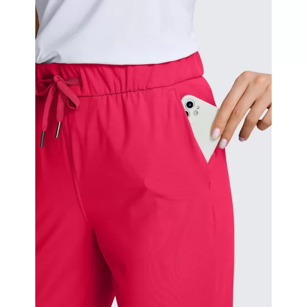 CRZ YOGA 4Way Stretch Golf Capri Pants for Women 23 Casual Yoga Dress Work Capris with Pockets Workout Athletic TravelViva Magenta