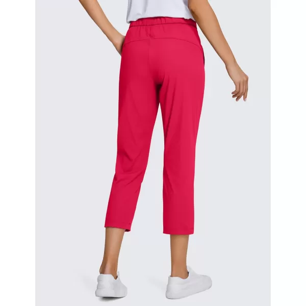 CRZ YOGA 4Way Stretch Golf Capri Pants for Women 23 Casual Yoga Dress Work Capris with Pockets Workout Athletic TravelViva Magenta