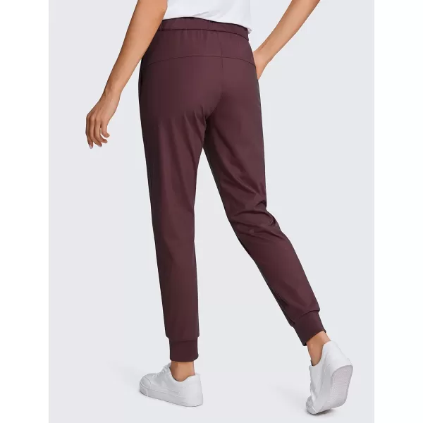 CRZ YOGA 4Way Stretch Golf Joggers for Women 27 Casual Travel Workout Pants Lounge Athletic Sweatpants with PocketsDark Russet