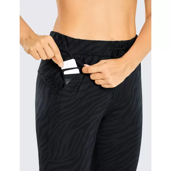 CRZ YOGA 4Way Stretch Golf Joggers for Women 27 Casual Travel Workout Pants Lounge Athletic Sweatpants with PocketsDark Zebra