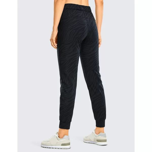 CRZ YOGA 4Way Stretch Golf Joggers for Women 27 Casual Travel Workout Pants Lounge Athletic Sweatpants with PocketsDark Zebra