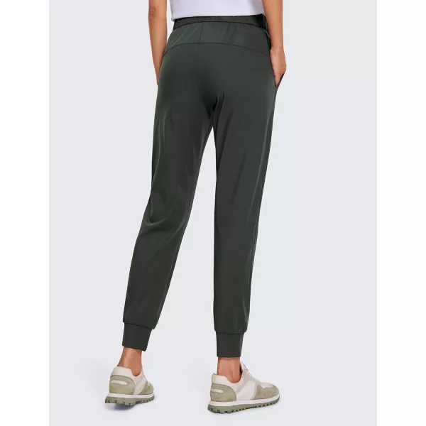 CRZ YOGA 4Way Stretch Golf Joggers for Women 27 Casual Travel Workout Pants Lounge Athletic Sweatpants with PocketsGrey Olive