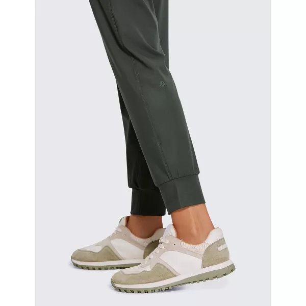 CRZ YOGA 4Way Stretch Golf Joggers for Women 27 Casual Travel Workout Pants Lounge Athletic Sweatpants with PocketsGrey Olive