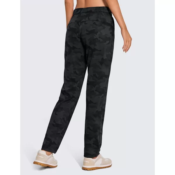 CRZ YOGA 4Way Stretch Golf Pants for Women Tall 31 Travel Casual Sweatpants Lounge Workout Athletic Trousers with PocketsDark Grey Camouflage