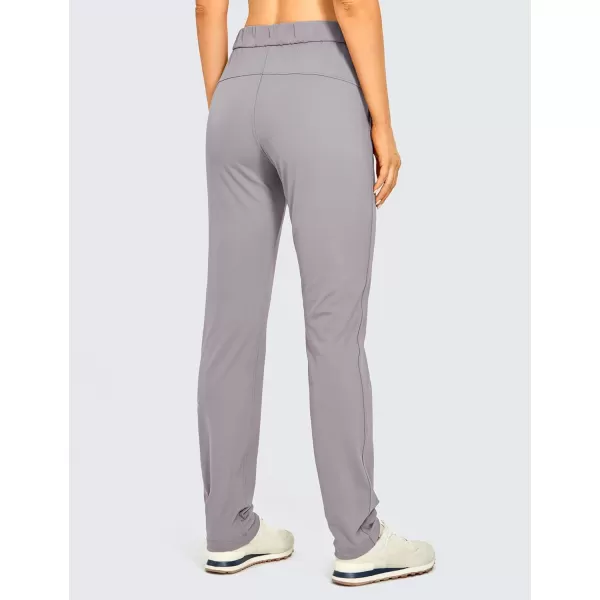 CRZ YOGA 4Way Stretch Golf Pants for Women Tall 31 Travel Casual Sweatpants Lounge Workout Athletic Trousers with PocketsGull Gray